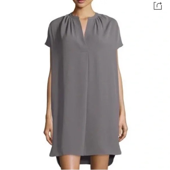 Vince Cap Sleeve Popover Shift Dress in Iron Gray Size Small - Picture 2 of 11